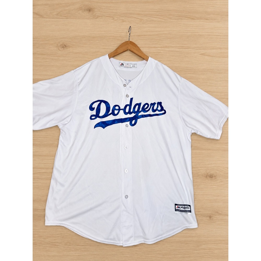 Majestic LA Dodgers Yasiel Puig 66 Cool Base Jersey Mens 2XL White MLB Baseball